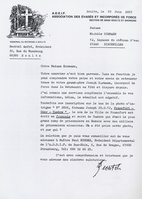 Courrier ADEIF