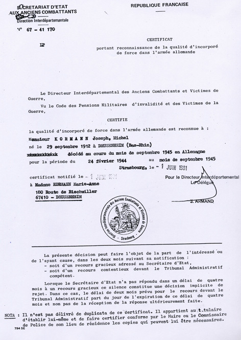 Certificat D'incorporation